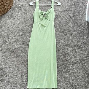 Light green cutout midi dress